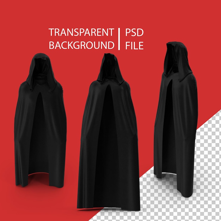 PSD halloween black cloak png