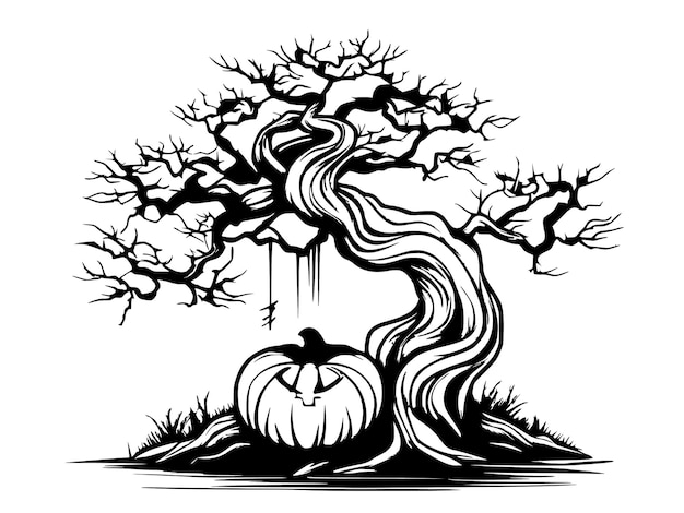 PSD halloween-bonsai-baum-logo-designpsdjpg