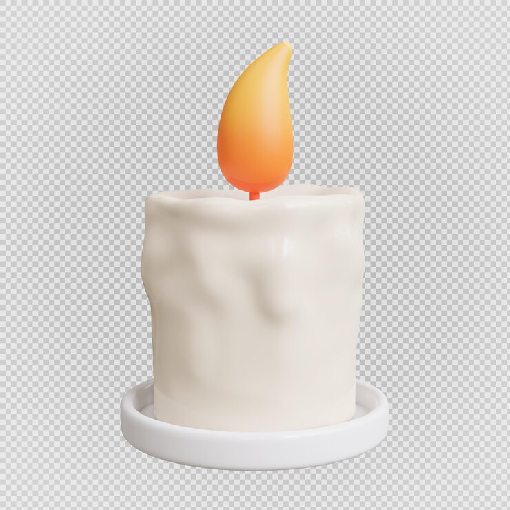 PSD halloween candle 3d