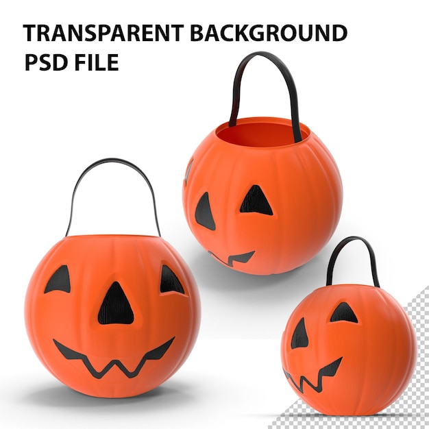 PSD halloween candy pail png