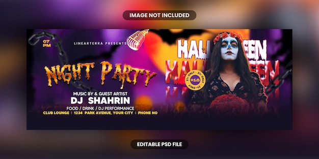 PSD halloween-club-dj-party-social-media-cover-vorlage