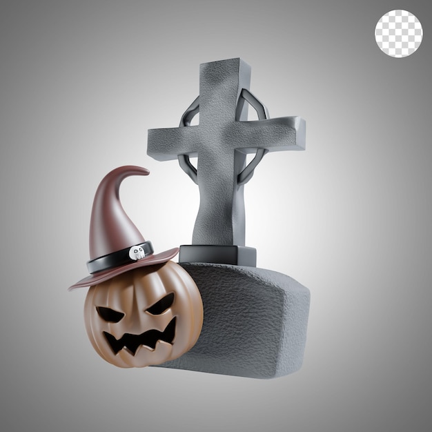 PSD halloween com fundo de lápide em tema preto