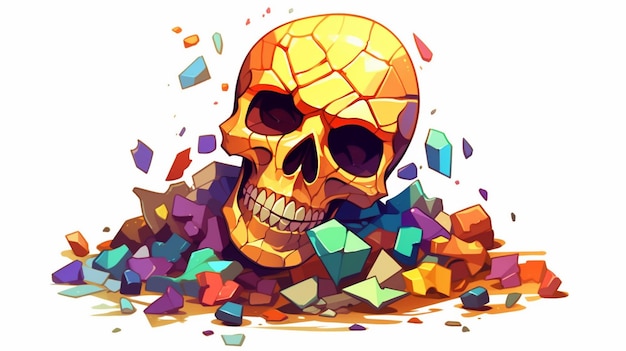 PSD halloween dia dos mortos crânio colorido alegre morte mortem poder único da arte moderna de ia