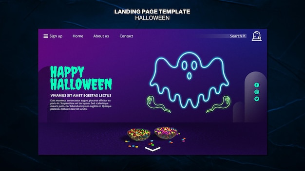 PSD halloween event landing page vorlage