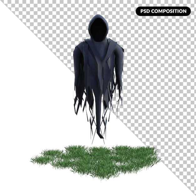 PSD halloween fantasma isolado 3d