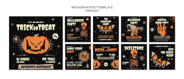 PSD halloween-feierlichkeiten auf instagram