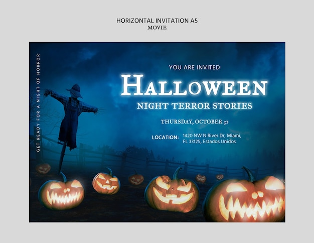 Halloween-Film-Einladungsvorlage