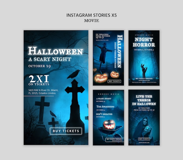Halloween-Film-Instagram-Vorlage-Design