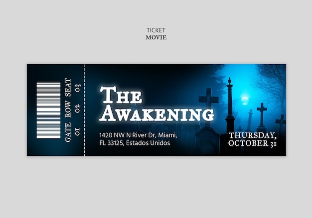 Halloween Film Ticket Vorlage Design