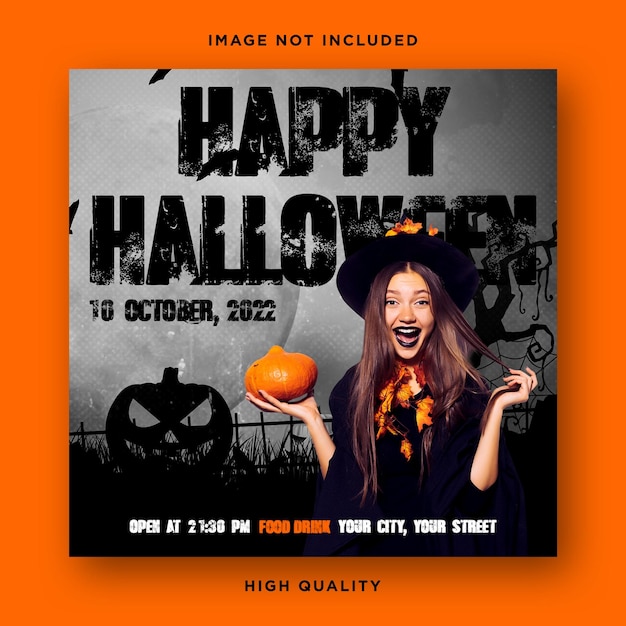 PSD halloween flyer template parti