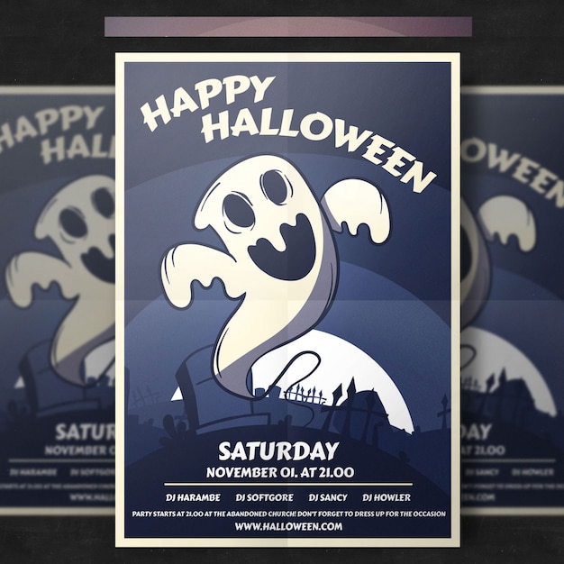 PSD halloween flyer vorlage