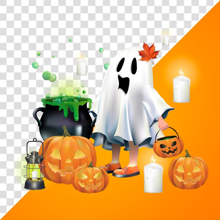 PSD halloween-geist png durchsichtiger hintergrund