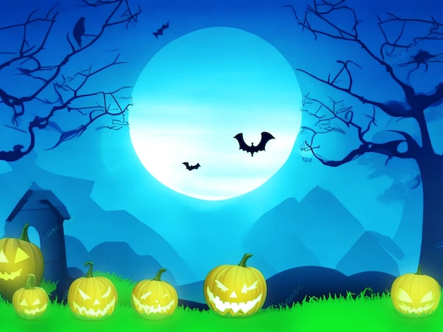 Halloween-Geister, Spukhaus-Party-Flyer-Banner, Aquarell-Hintergrund mit Farbverlaufslichtern, Foto