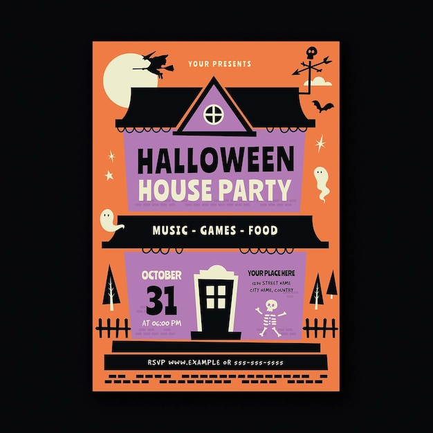 PSD halloween-hausparty-flyer