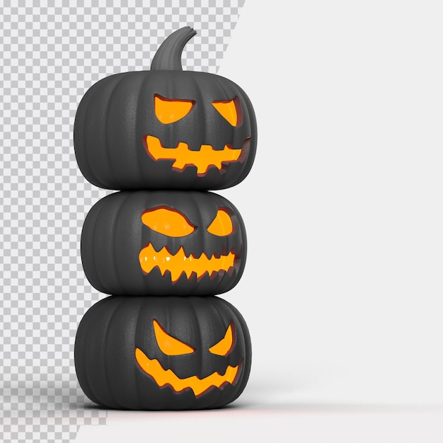 PSD halloween-hintergrundmodell mit jack o lantern-kürbissen halloween-konzeptmodell