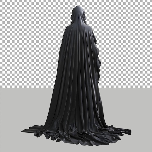 PSD halloween horror pessoa de pé em pano preto em fundo transparente ai gerado