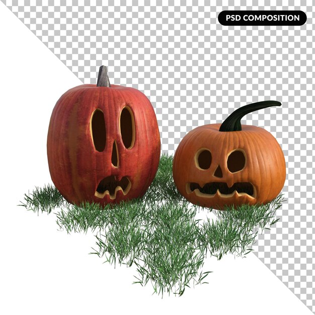 Halloween-kürbis isoliert 3d