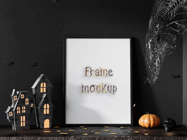 PSD halloween kürbisse rahmen mockup premium psd