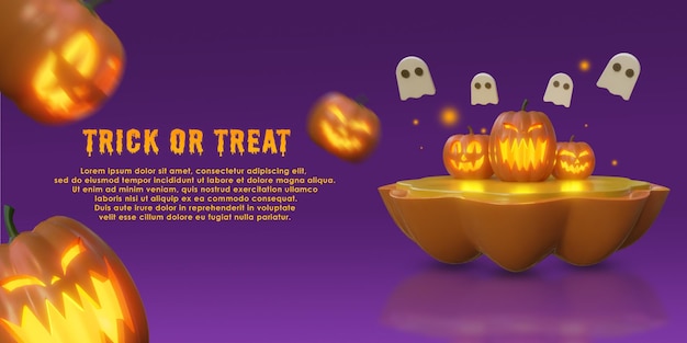 PSD halloween-landschaftsdesign 3d-promotion-design