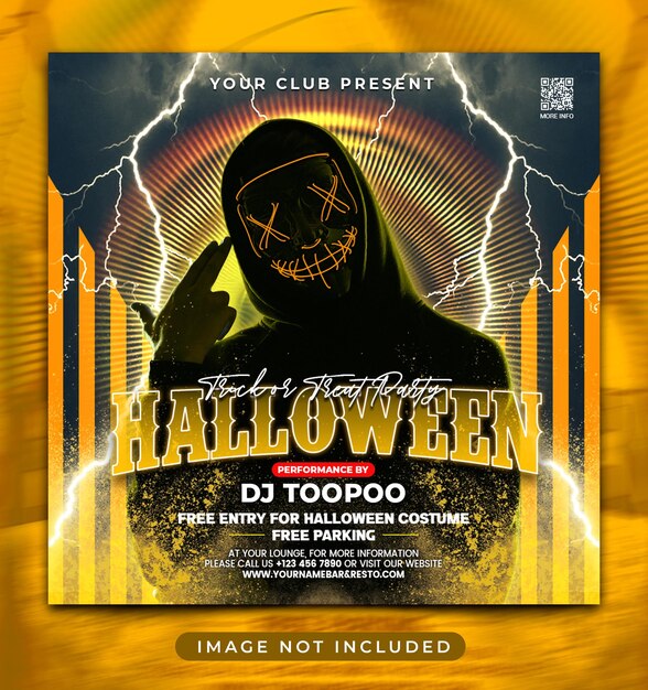 PSD halloween-party-flyer instagram-social-media-beitrag