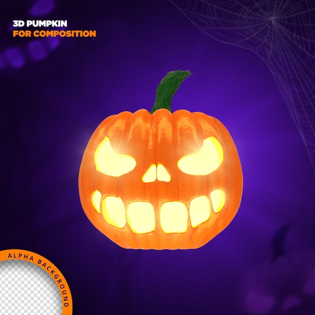 Halloween pumpikin render 3d para composición