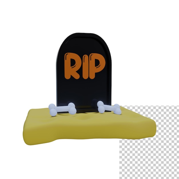 PSD halloween rip grabstein 3d