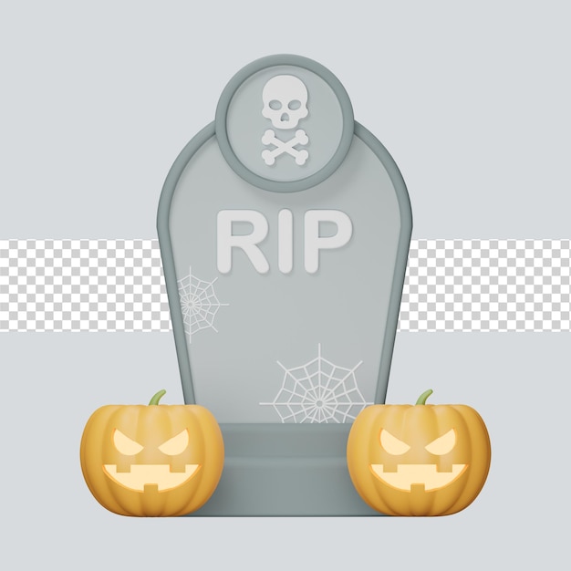 Halloween rip tombstone 3d-darstellung