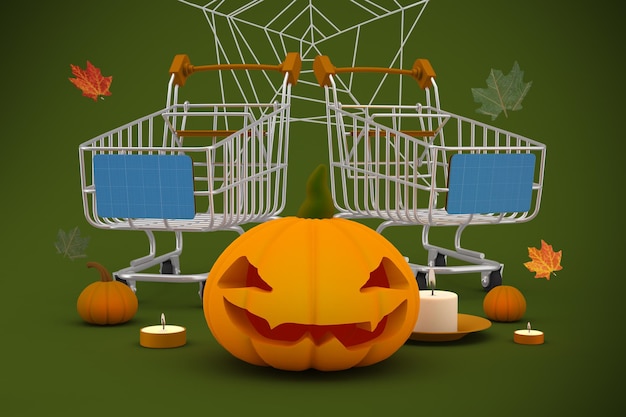 PSD halloween-shopping-modell