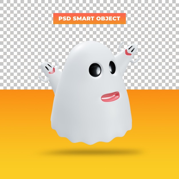 Halloween-smiley-geist, 3d-darstellung