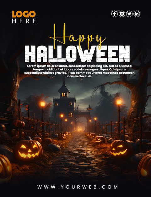 Halloween Social Media Post Vorlage