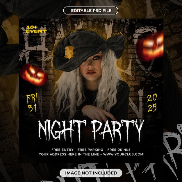 PSD halloween-social-media-vorlage oder flyer