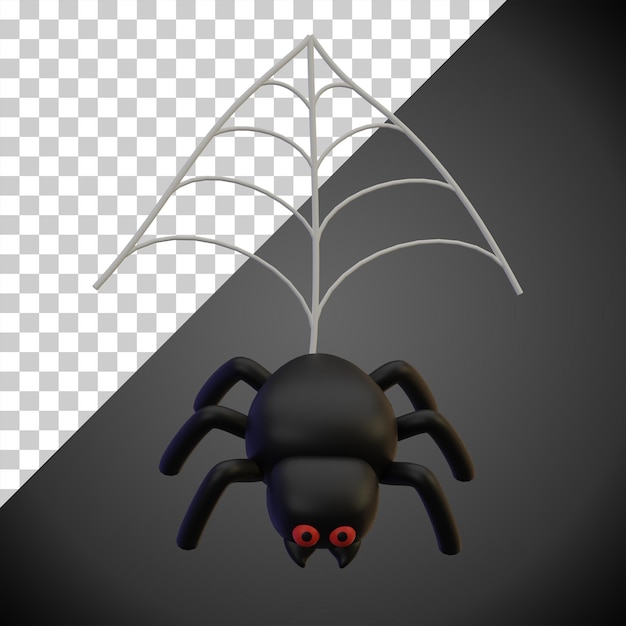 PSD halloween-spinne im web illustration 3d-symbol