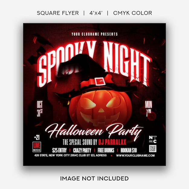 Halloween spooky night party flyer vorlage