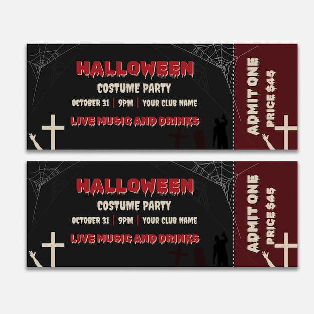 Halloween ticketvorlage