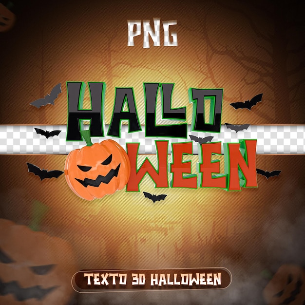 PSD halloween und pumpkin 3d-text