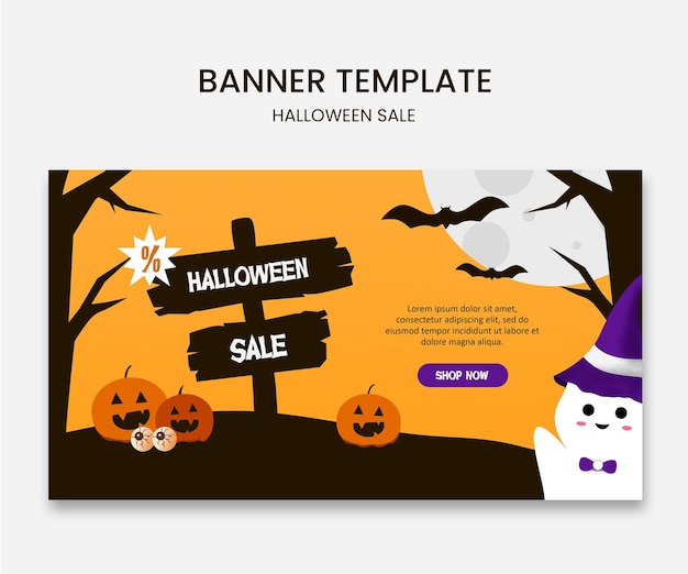 PSD halloween-verkauf-banner