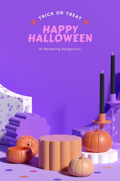 PSD halloween vertikale produktanzeige hintergrund 3d-rendering