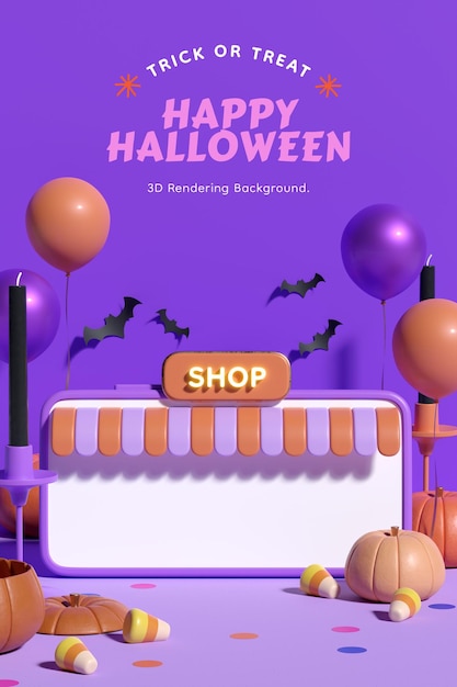 Halloween Vertikale Produktanzeige Hintergrund 3D-Rendering