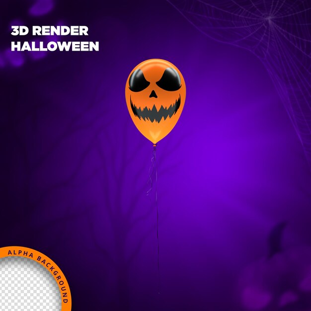 PSD hallowen balloon 3d render para composição