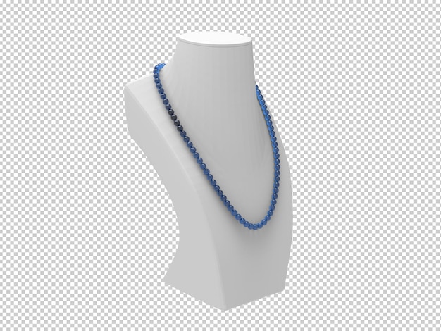 Halskette Ausstellungsstand Schmuck Vitrine isolierte 3D-Rendering