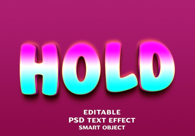 Halten Sie 3D-Text-Effekt-Design