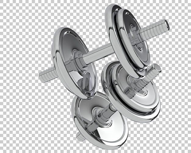 Haltère sur fond transparent illustration de rendu 3d