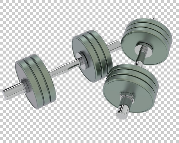 Haltère sur fond transparent illustration de rendu 3d