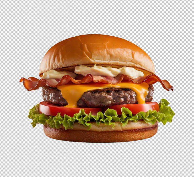 Hamburger dengan Latar Belakang terisolasi