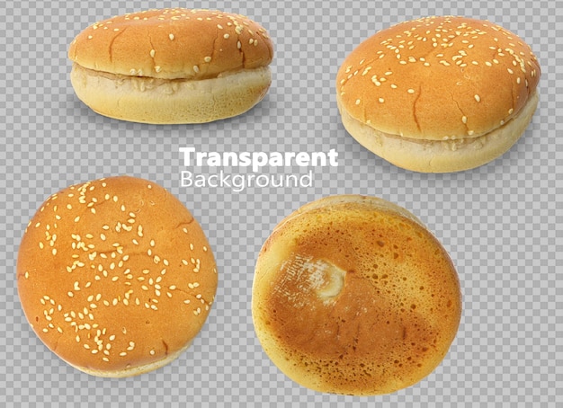 Hamburgerbrötchen auf durchsichtigem Hintergrund