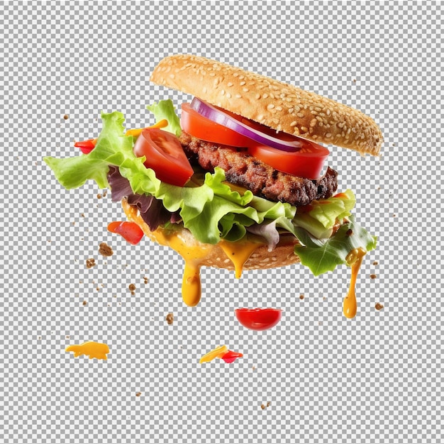 hambúrguer saboroso fresco isolado no fundo branco