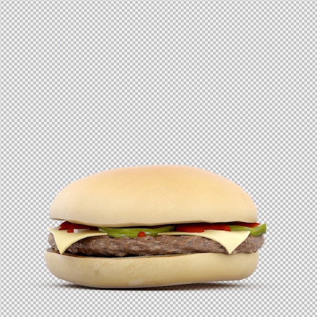 PSD hamburguesa 3d aislado render