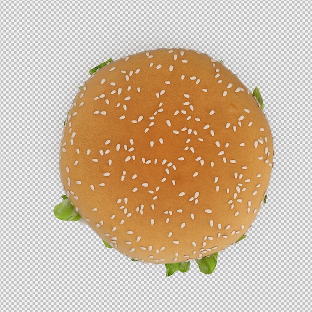 PSD hamburguesa 3d aislado render