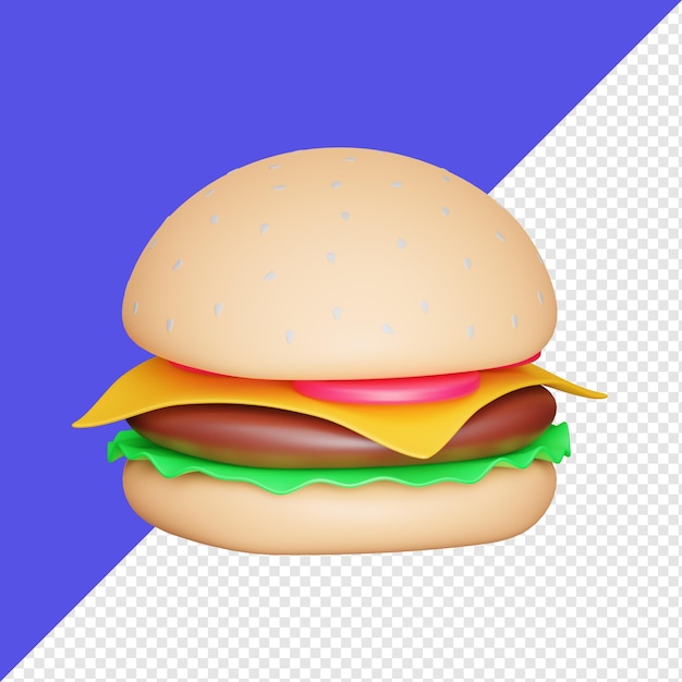 Hamburguesa 3d objeto realista diseño vector icono ilustración