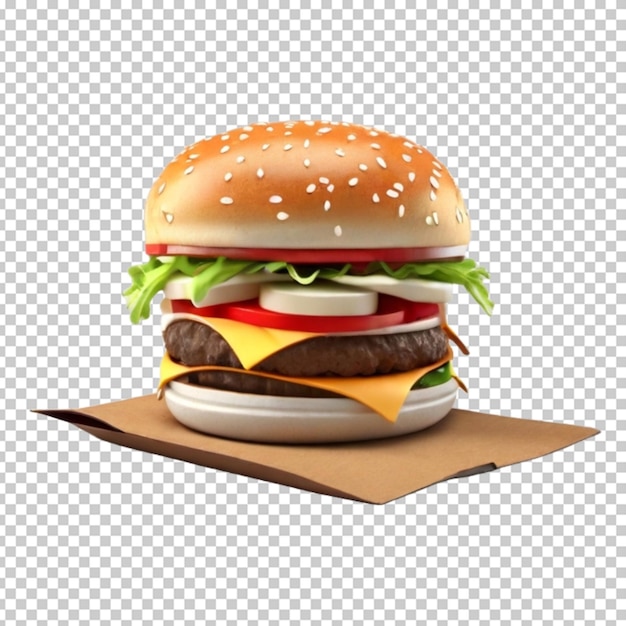 PSD hamburguesa en 3d png psd